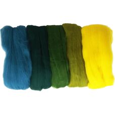 Rayher Merino Card Wolle - 5 Farben - Filzen & Spinnen