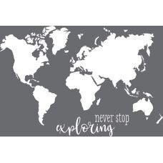 Rayher Model A3 World Map Silkscreen Stencil - Art & Craft