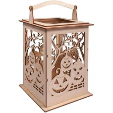 Kit lanterna in legno Rayher Zucca - Decorazioni Halloween