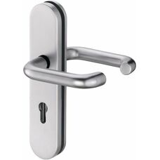 Ensemble de poignées de porte en acier inoxydable Edi - Ovale, 92 mm, ES1 - Publicité