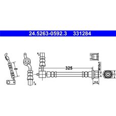ATE bremse slange M10x1 til Toyota Yaris - Bremse slange
