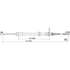 Καλώδιο χειρόφρενου ATE - 743mm για Mercedes-Benz