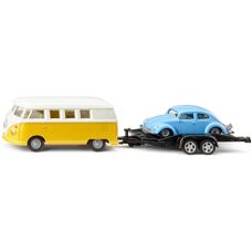 Zestaw Siku VW T1 i Käfer - Zabawny pojazd z przyczepą