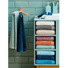 Tom Tailor 80x200cm Katoen Blauw Handdoek - Badhanddoek