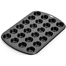 Kaiser 2300646237 Muffinform - 24er, Schwarz, Rund - Backblech