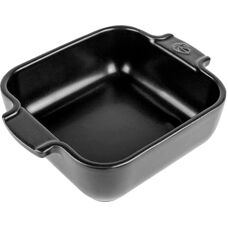 Peugeot 18cm Black Satin Ceramic Square Plate - Kitchenware