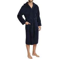 SCHIESSER Essentials Navyblauw katoenen badjas