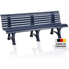 Banco de plástico Kaiserkraft - 13 listones - Azul acero