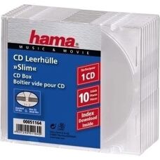 Hama Étui CD Fin - Pack de 10 - Transparent - Contient 1 Disque