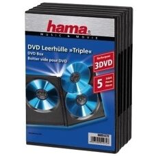Hama Boîte DVD Triple Noire - Étui DVD