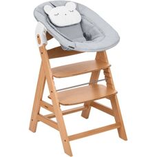 Hauck Alpha Naturgrauer Hochstuhl mit Neugeborenen-Aufsatz