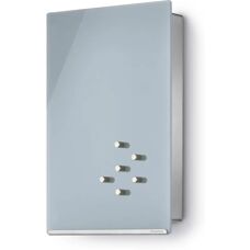 Blomus Velio Boîte à Clés - Gris - Porte en Verre Magnétique - 7 Crochets