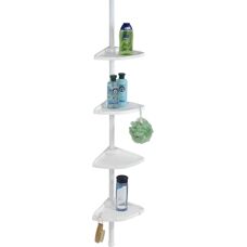 Mensola da parete per bagno WENKO in alluminio - Teleskop Duschecke Compact - Bianco
