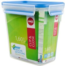 EMSA 508543 Lebensmittelbehälter - 1,5L, Rechteckig, Transparent/Blau