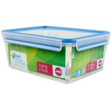 EMSA 508546 Lebensmittelaufbewahrungsbehälter - Rechteckig 3,7L - Transparent/Blau
