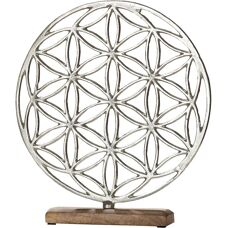 GILDE Flor de la Vida en Base de Madera - Objeto Decorativo