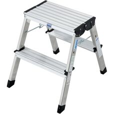 Krause Treppy Leiter - 2 Stufen, Aluminium, Grau - Leiter