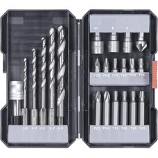 Set di 22 punte per trapano e cacciaviti - Acciaio, Cr-V