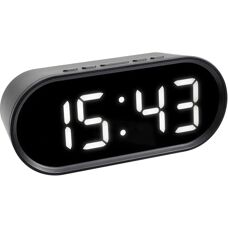 TFA Dostmann 60.2025.01 Black Alarm Clock with LED display