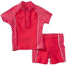 Playshoes Rote und Weiße UV-Schutz Zweiteiliges Schwimmset