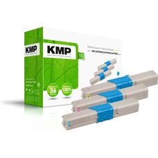 KMP Cyan Magenta Gul Tonerpakke - Printerpatron