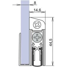 Athmer - Junta de puerta de cristal Modelo 1-407 - Plata