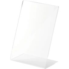 Helit A4 Acrylic Display Stand - Portrait, Slanted - Clear