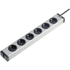 Ehmann Mehrfachsteckdose - 6 Fach Aluminium Ohne Schalter