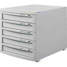 HAN Contur Storage Box - 5 Drawer Plastic Organizer for Office