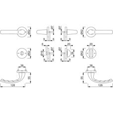 Hoppe Tôkyô Aluminium Türgriff-Set - Links/Rechts - Innen