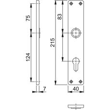 Hoppe Aluminium-Langschild Paar 202SP - Türzubehör