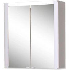JOKEY Tromsö Wandspiegelschrank - 2 Regale, LED, MDF & Glas