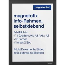 Magnetoplan Self-Adhesive Frame A3 - Black - Display Frame
