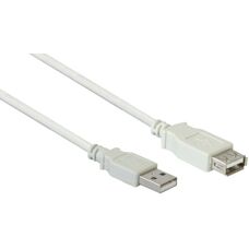 Alcasa 2511-OF2 USB Cable - White - USB 2.0 Extension 1.8m