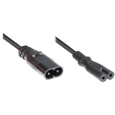 Alcasa 1550-V03 Strömkabel - C7/C8, 2m, Hane/Hona