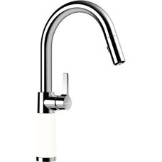 SCHOCK SC-520 SB Weiße Küchenarmatur - Schwenkbar, Ausziehbare Brause, 120°