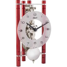 Hermle 23025-360721 Red Aluminum Skeleton Table Clock