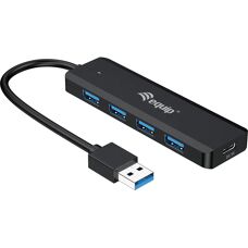 USB Hub Equip 128959 - 4 Portar, USB-C Adapter, Svart