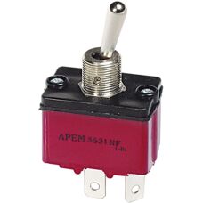 APEM 3631NF/2 Metal Toggle Switch - SPST On-Off 250V 6A