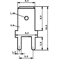 Vogt 3866A.68 Connecteur lame métallique - 6,3mm, 0,8mm, 180° - 100 pièces - Publicité