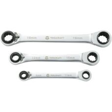Toolcraft 819162 Ratelsleutels - 8mm tot 19mm - 3 stuks