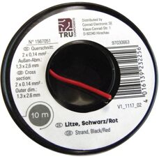 TRU Components 1567051 Rotes, Schwarzes Flachkabel - Kabel