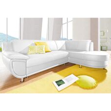 Trendmanufaktur Weiß Ecksofa - Rondo, L-Form - Sofas