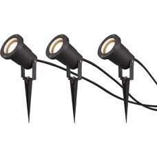 Trio - Moderne udendørsspotlights - IP65 - Sæt af 3