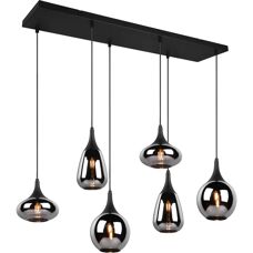 Trio Lighting Lumina Moderne 6-Flammige Pendelleuchte Schwarz Matt - Pendellampe