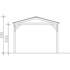 SKANHOLZ Carport - Westerwald, 362x541cm, Grau, Satteldach