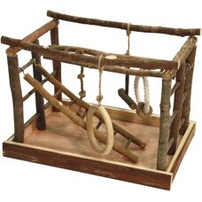 Kerbl Bird Play Area - Solid Wood & Cotton, 35x25x25cm