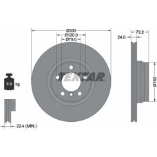 TEXTAR 92242005 Disc de frână ventilat - Disc de frână