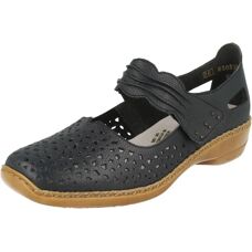 Tongs Confort en Cuir Bleu Rieker - Chaussures