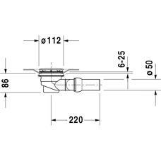 Duravit Modell 790263 - Horizontaler Duschablauf - Weiß